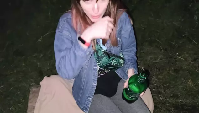 Met a drunk chick in the park and talked her into giving head