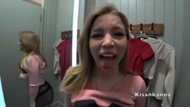 Russian Girl Sucks Cock for Lunch in the Fitting Room