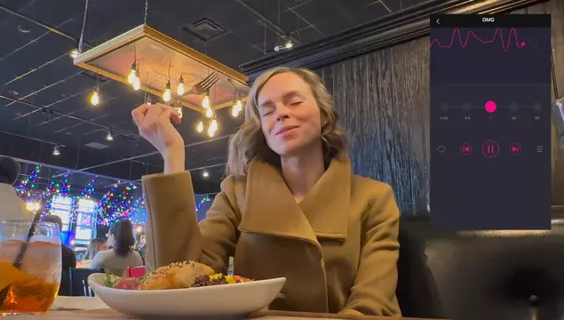 Barely Holding It Together in the Restaurant So I Don't Cum from the Remote Vibrator in My Pussy